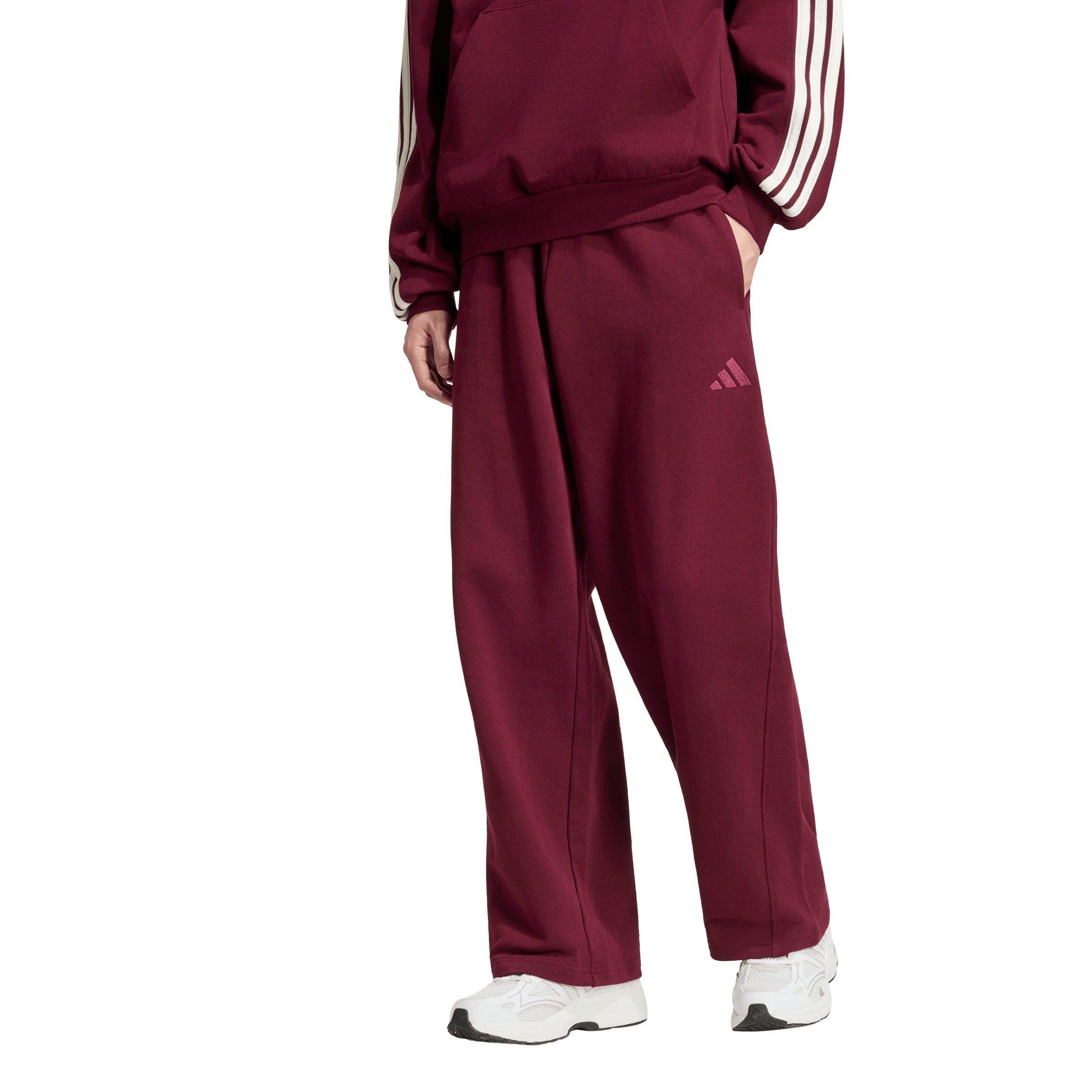 adidas Men's KIT Small Logo Wide Joggers - Maroon - MAROON